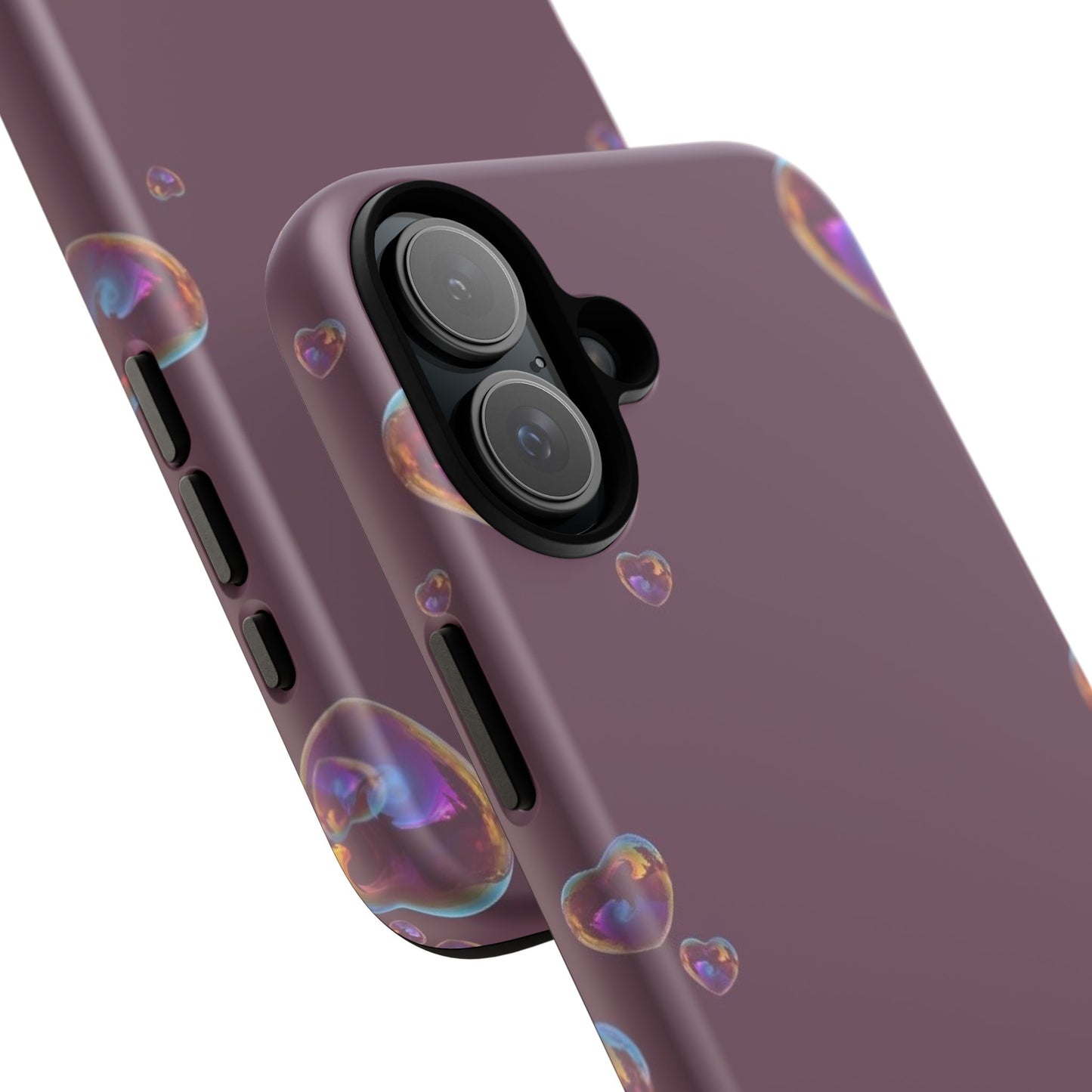 Purple Heart Bubbles Phone Case