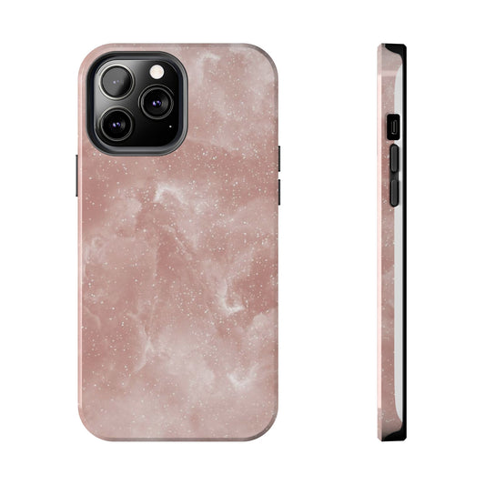 Rose Quartz Glitter Marble iPhone Case