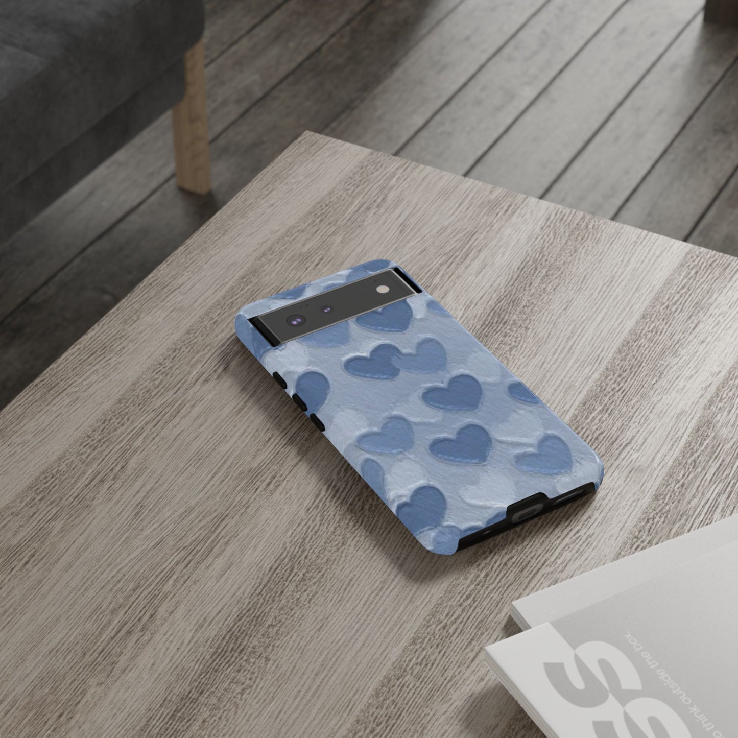 Blue Heart Chalk Wall Phone Case