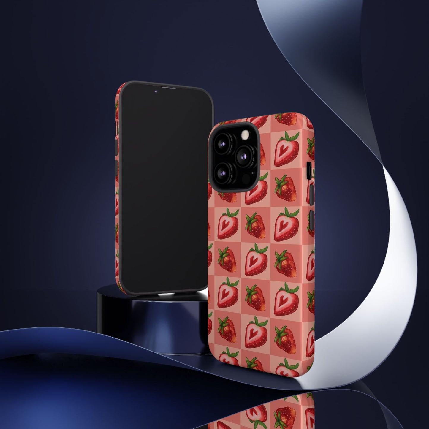 Strawberry Heart Checkers Phone Case