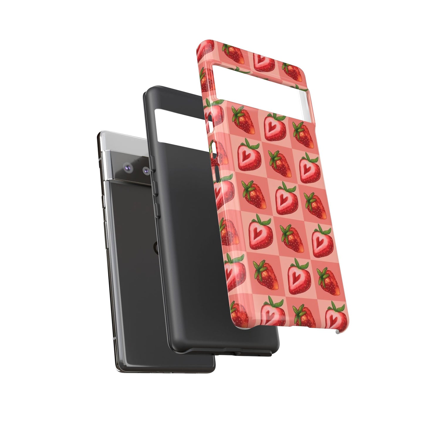 Strawberry Heart Checkers Phone Case