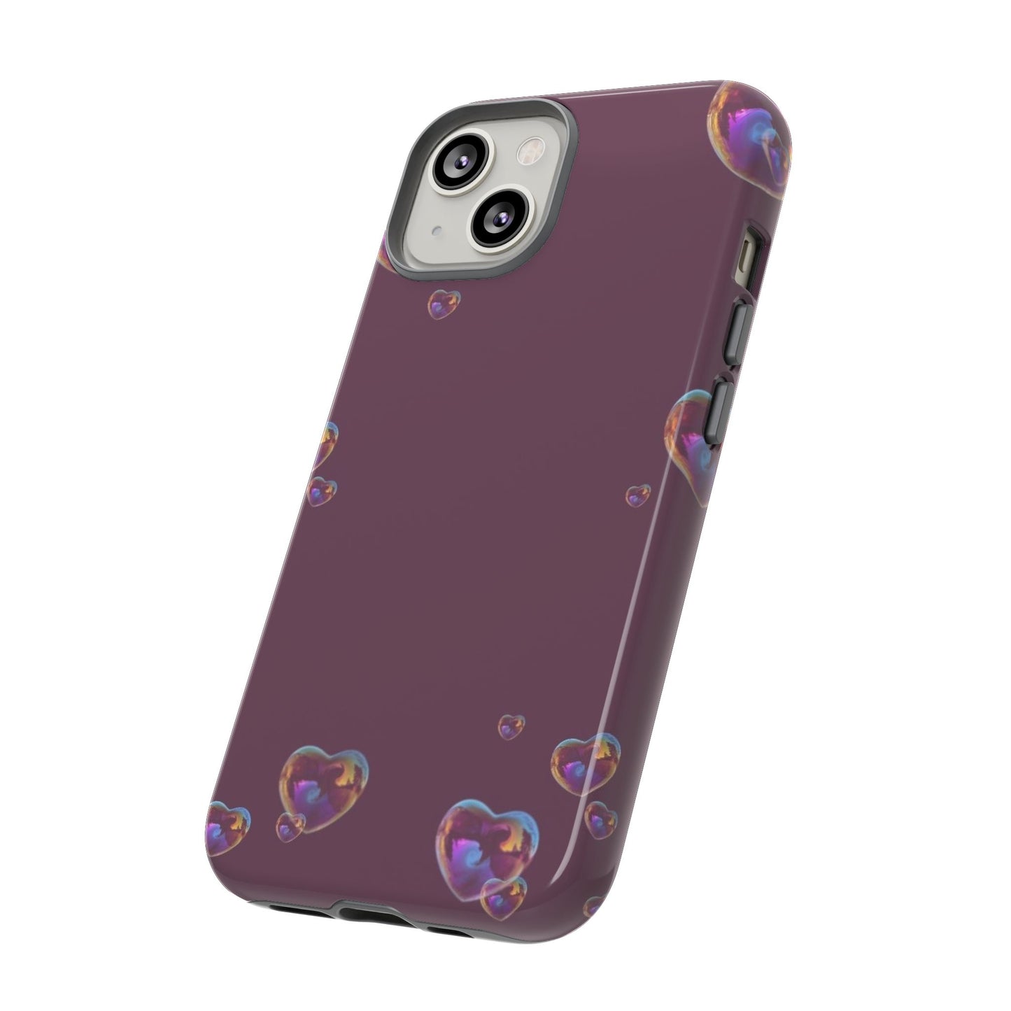 Purple Heart Bubbles Phone Case