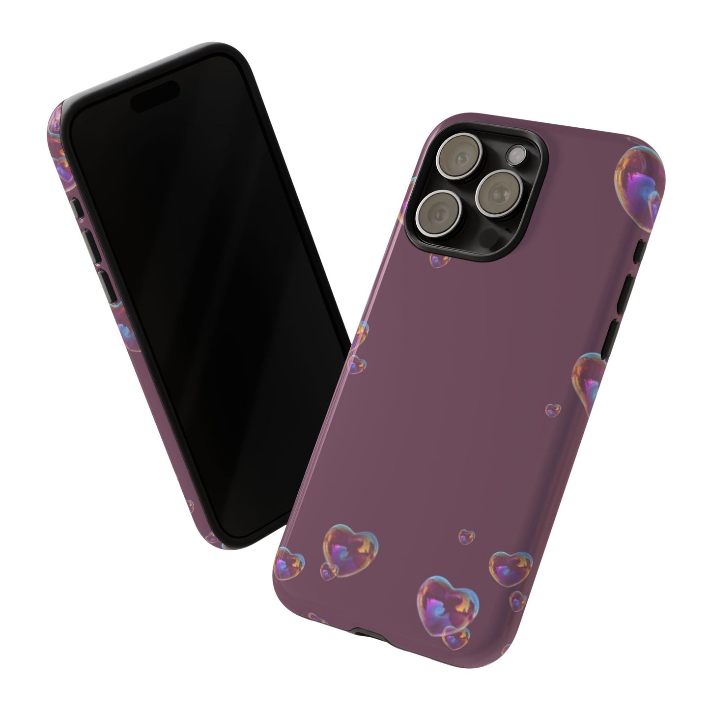 Purple Heart Bubbles Phone Case