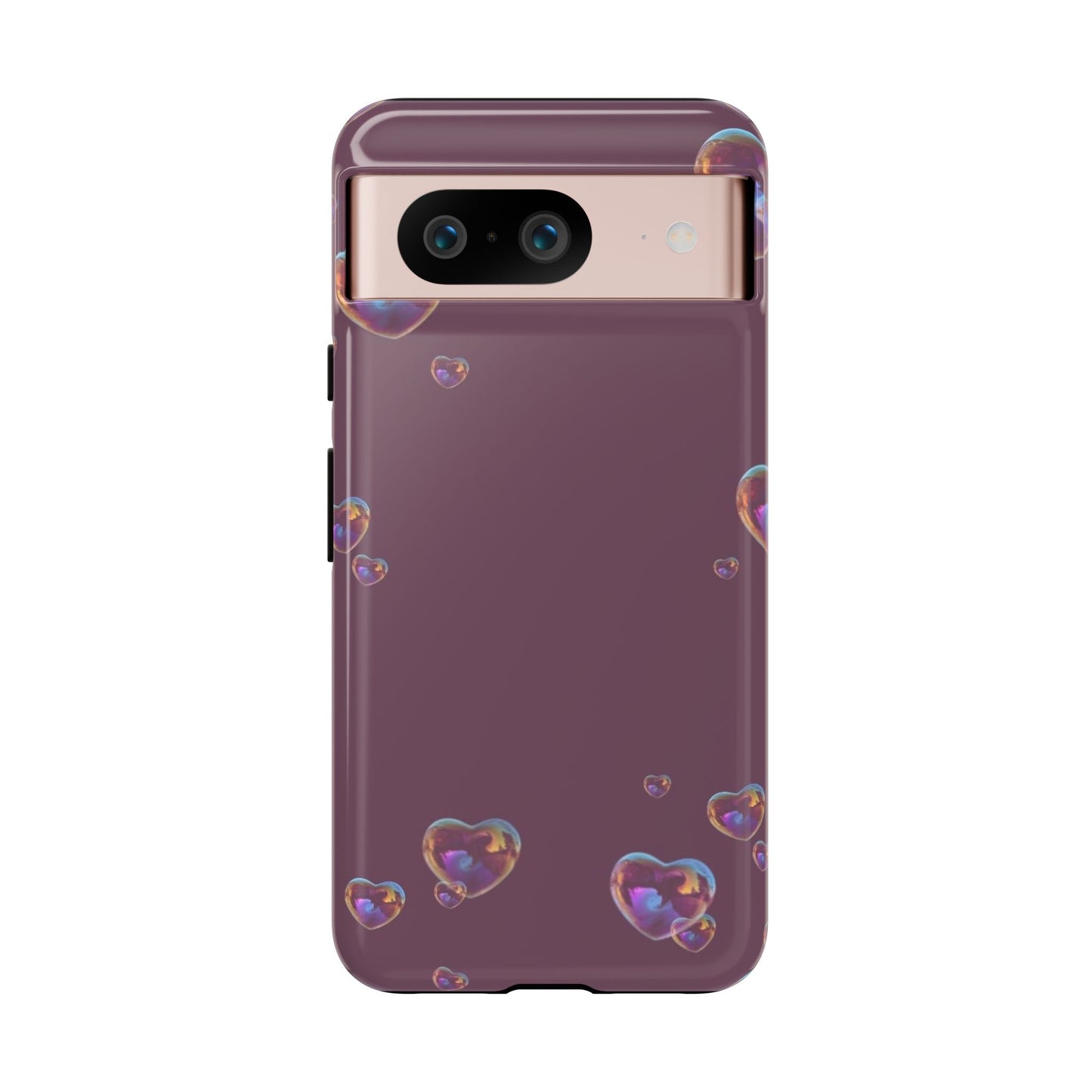 Purple Heart Bubbles Phone Case