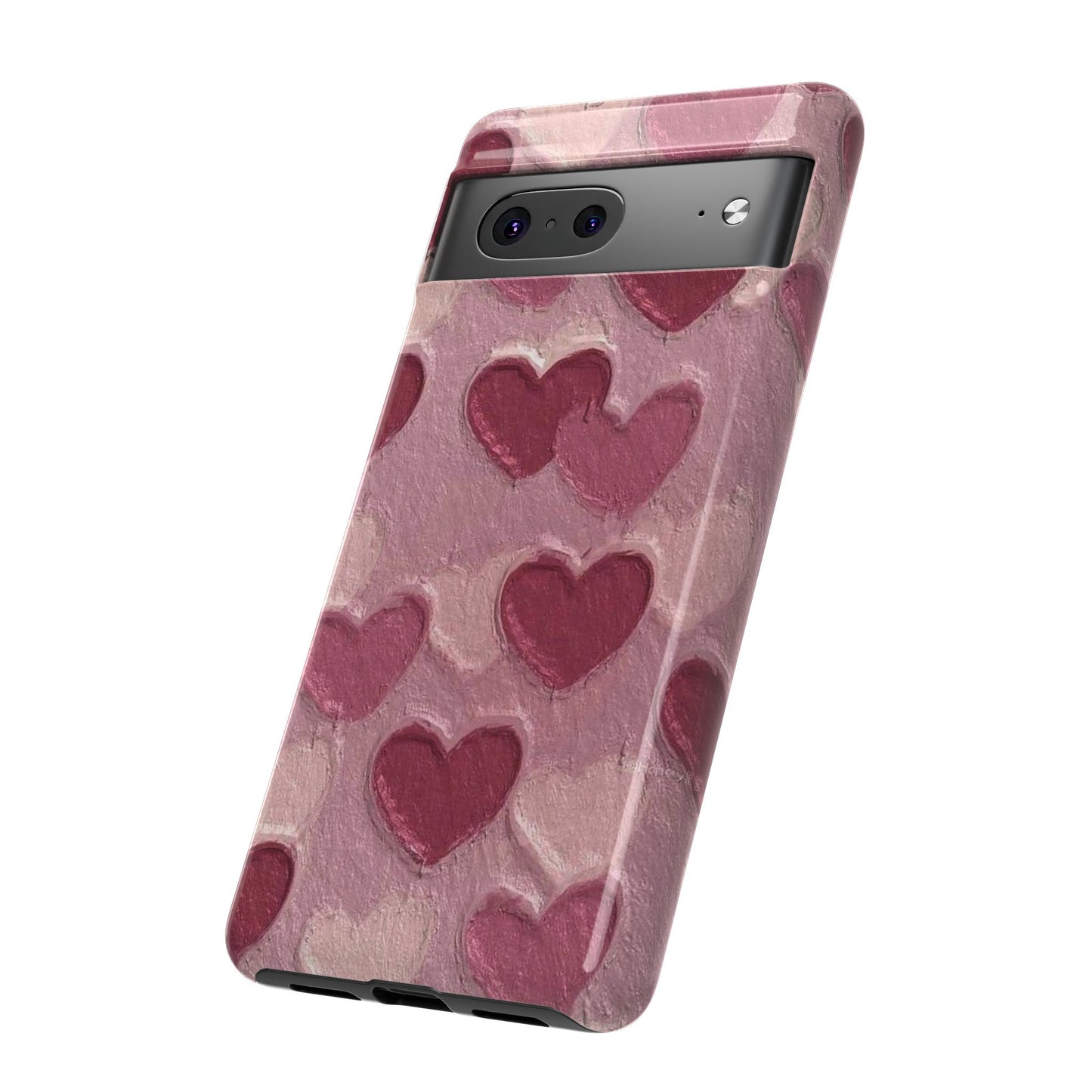 Pink Heart Chalk Wall Phone Case