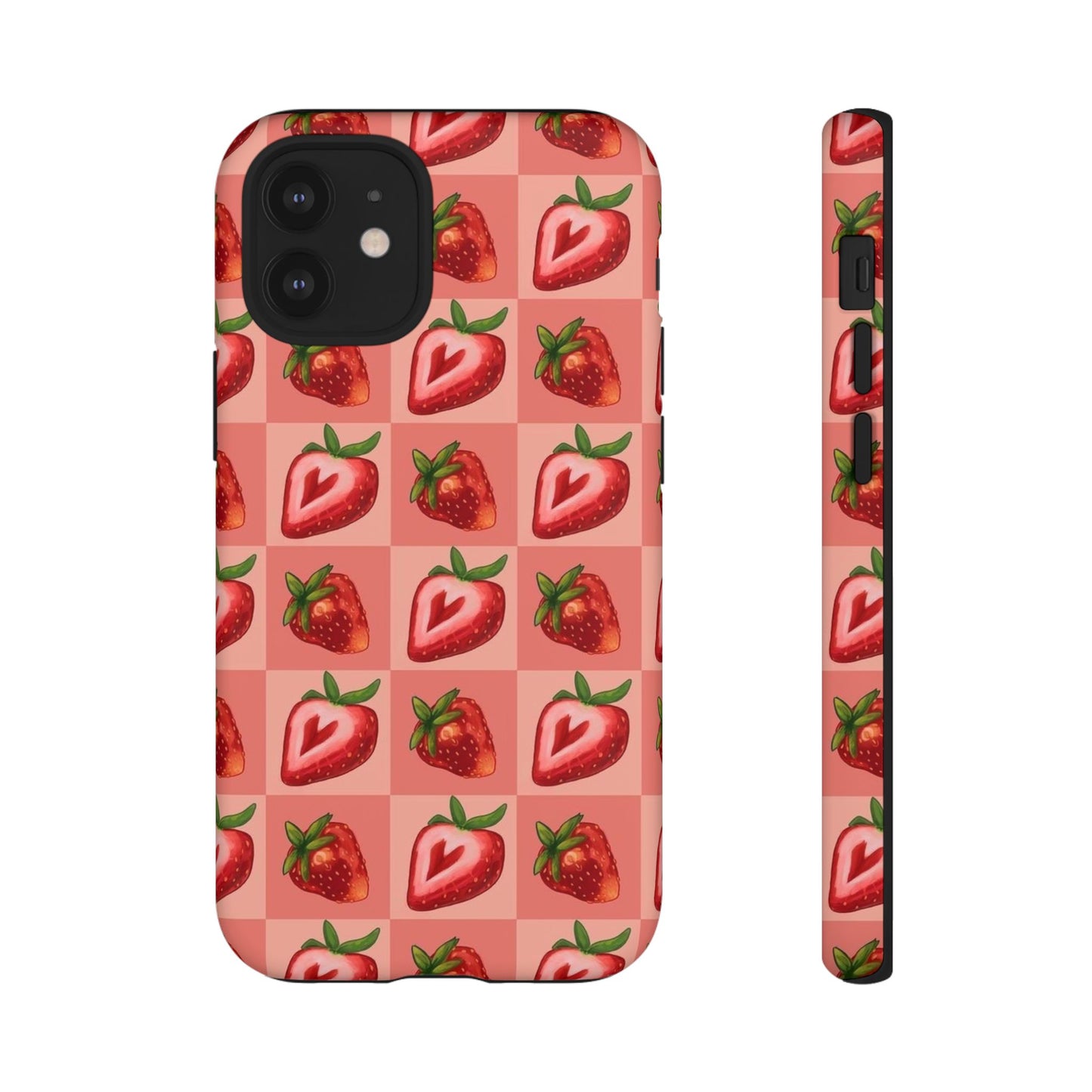 Strawberry Heart Checkers Phone Case