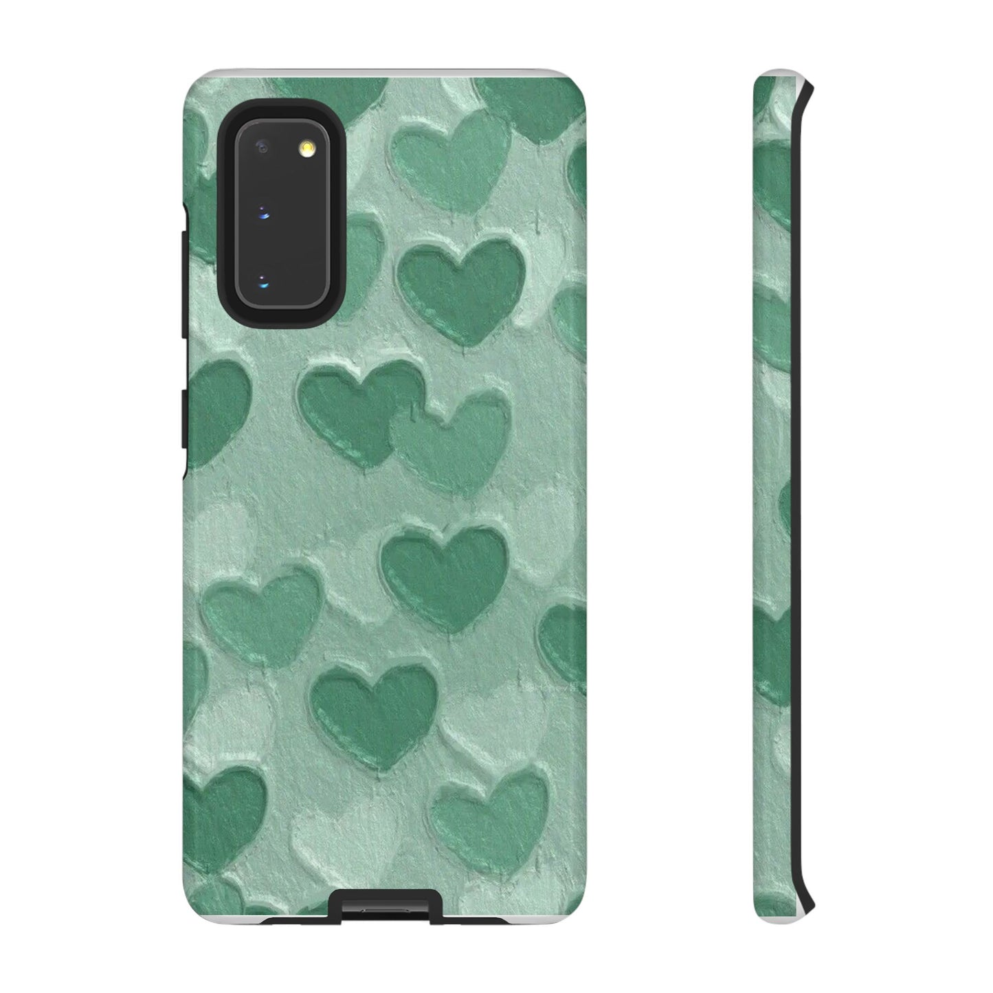 Green Heart Chalk Wall Phone Case