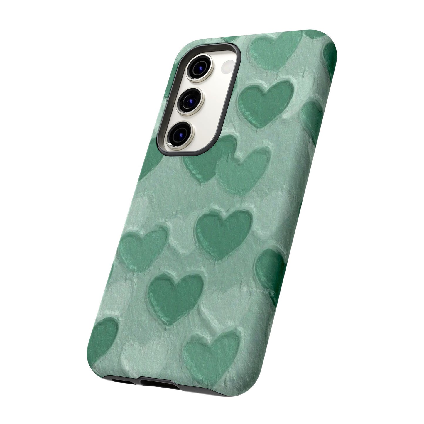 Green Heart Chalk Wall Phone Case