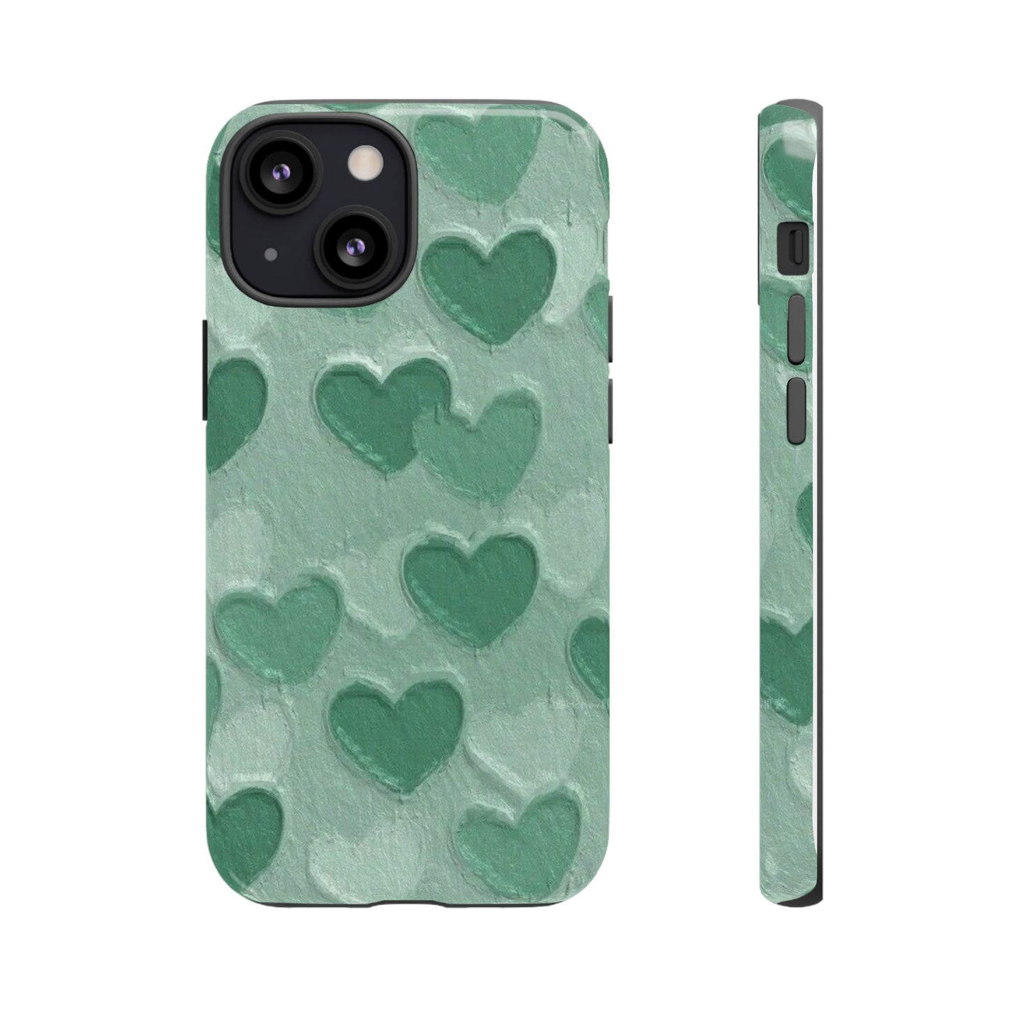 Green Heart Chalk Wall Phone Case