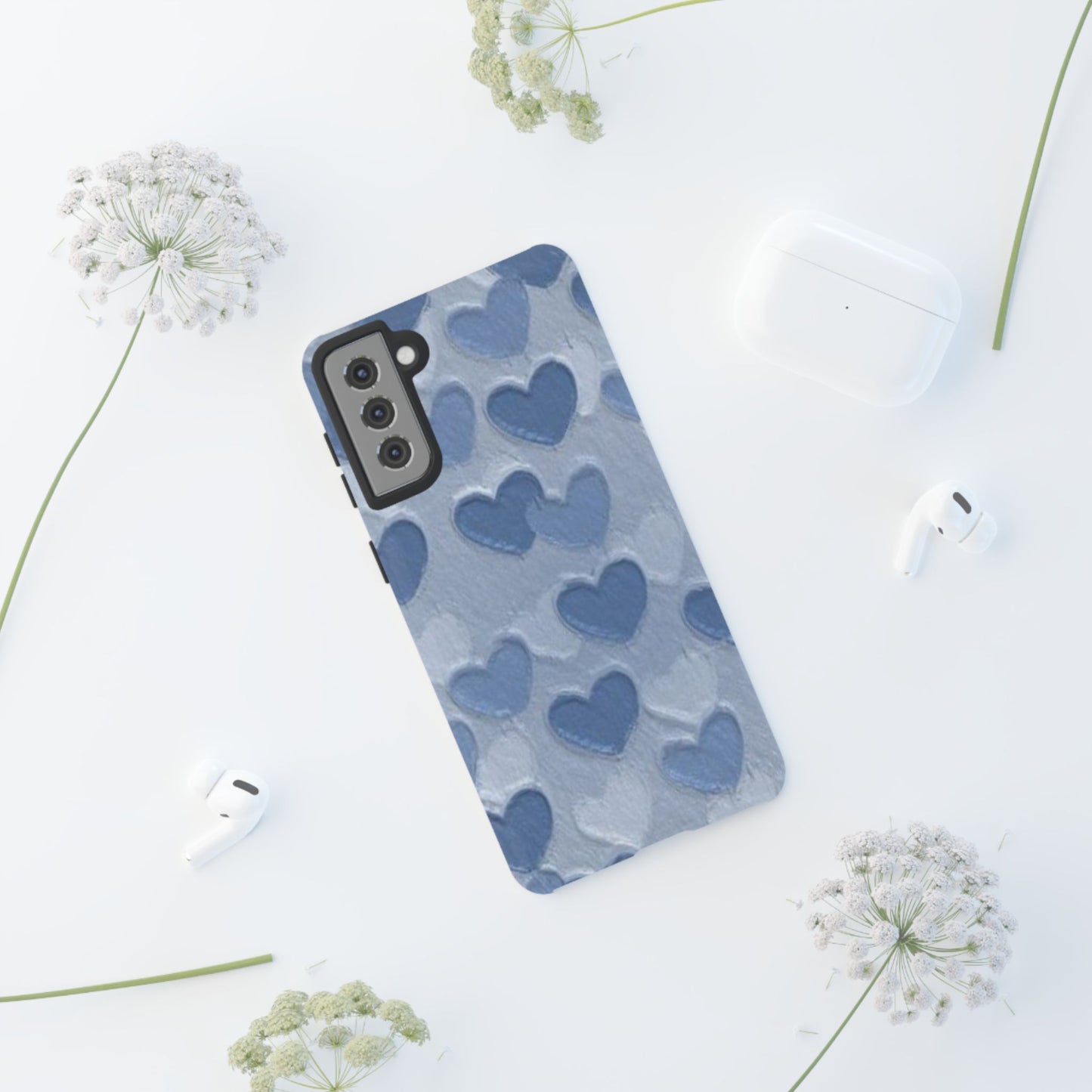 Blue Heart Chalk Wall Phone Case