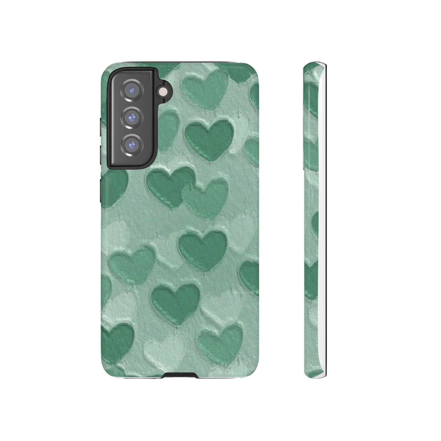 Green Heart Chalk Wall Phone Case