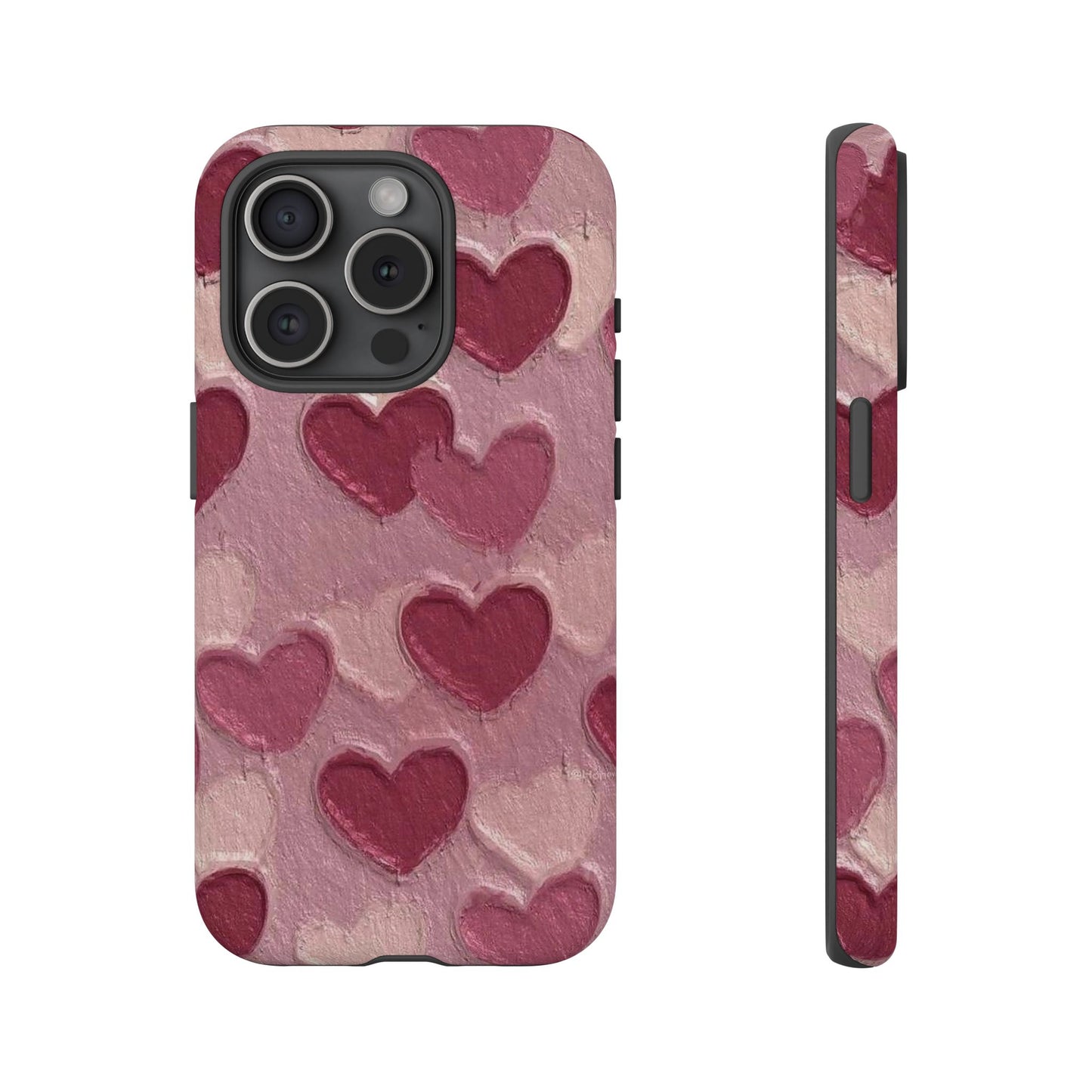 Pink Heart Chalk Wall Phone Case