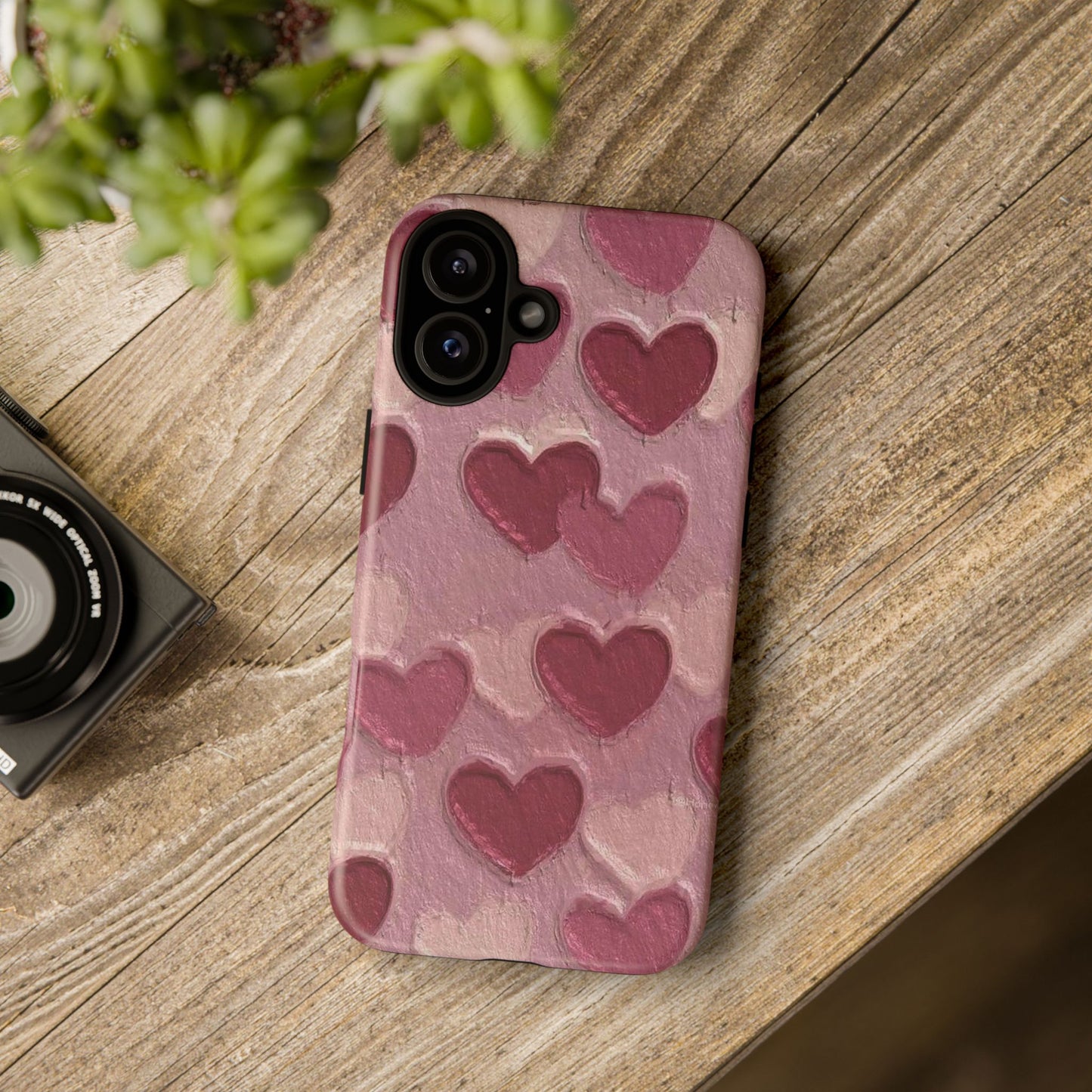 Pink Heart Chalk Wall Phone Case