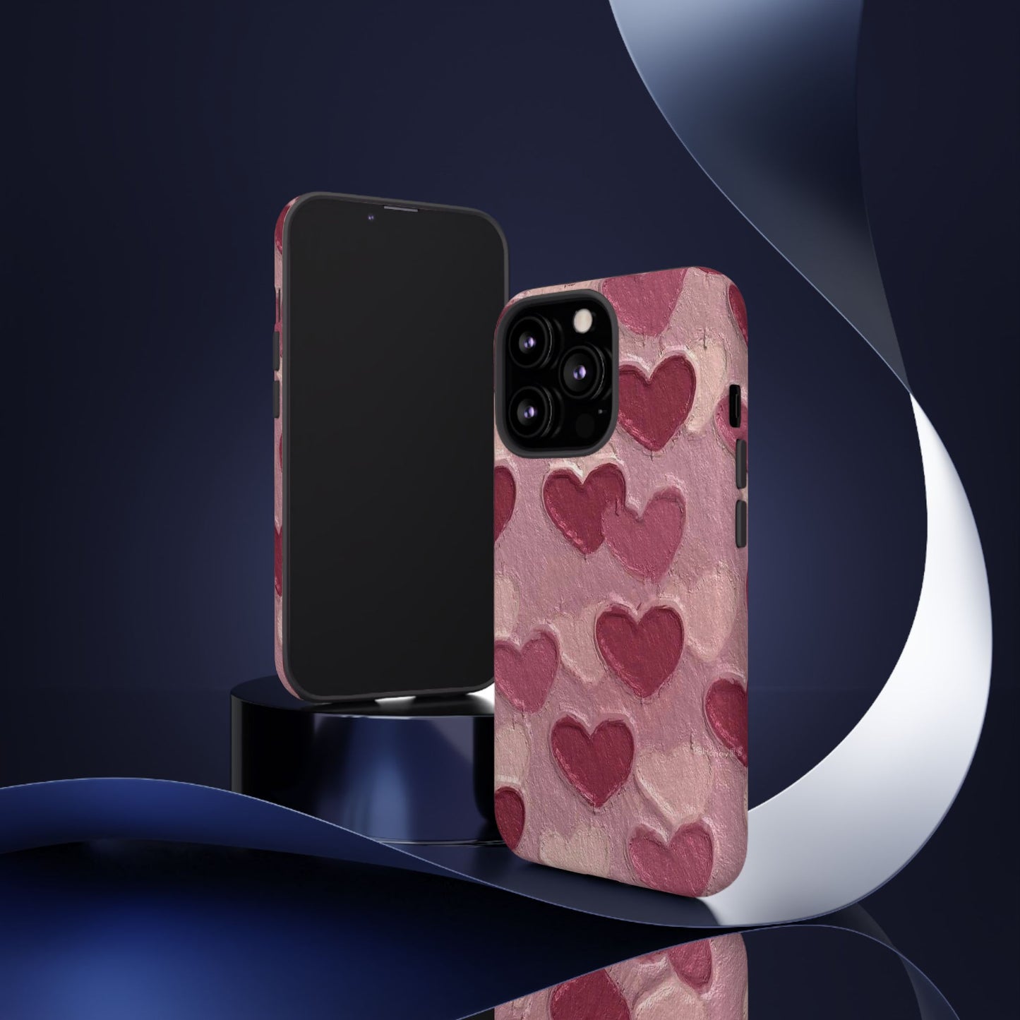 Pink Heart Chalk Wall Phone Case