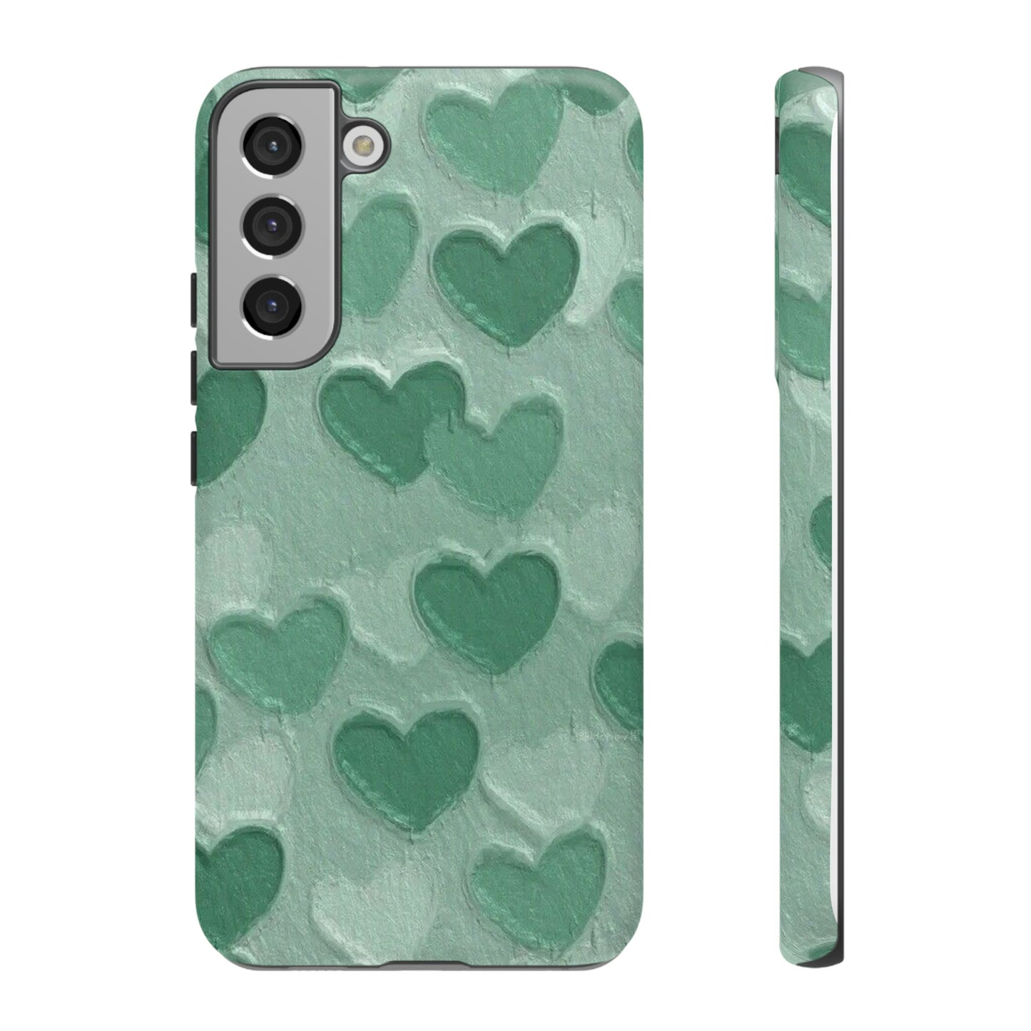 Green Heart Chalk Wall Phone Case