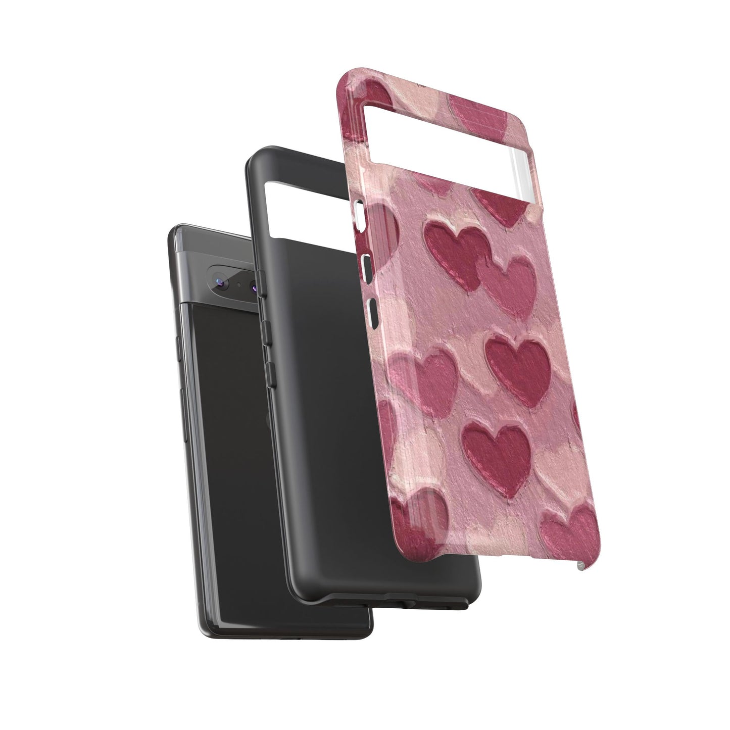 Pink Heart Chalk Wall Phone Case