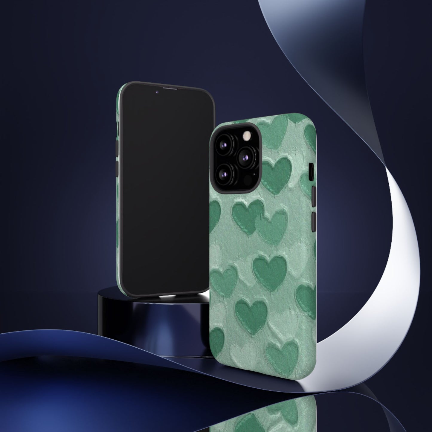 Green Heart Chalk Wall Phone Case