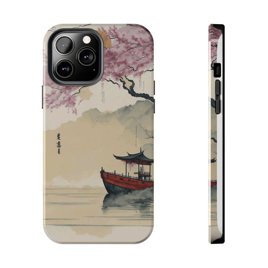 Cherry Blossom Boat iPhone Case