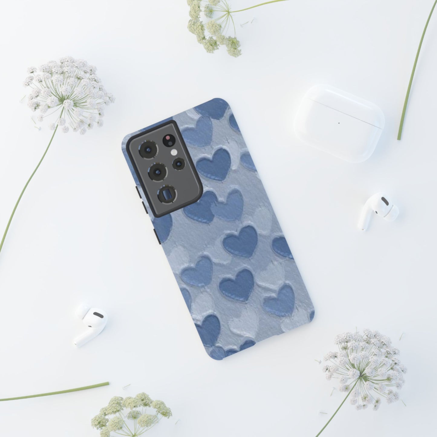 Blue Heart Chalk Wall Phone Case