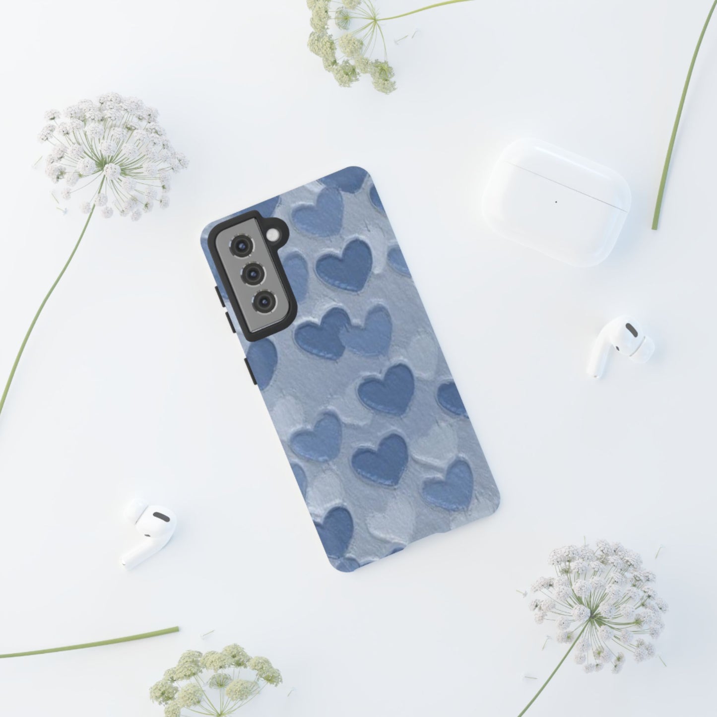 Blue Heart Chalk Wall Phone Case