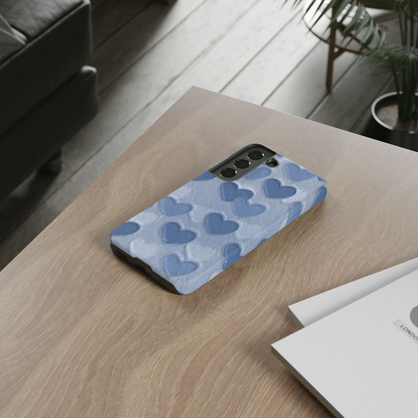 Blue Heart Chalk Wall Phone Case