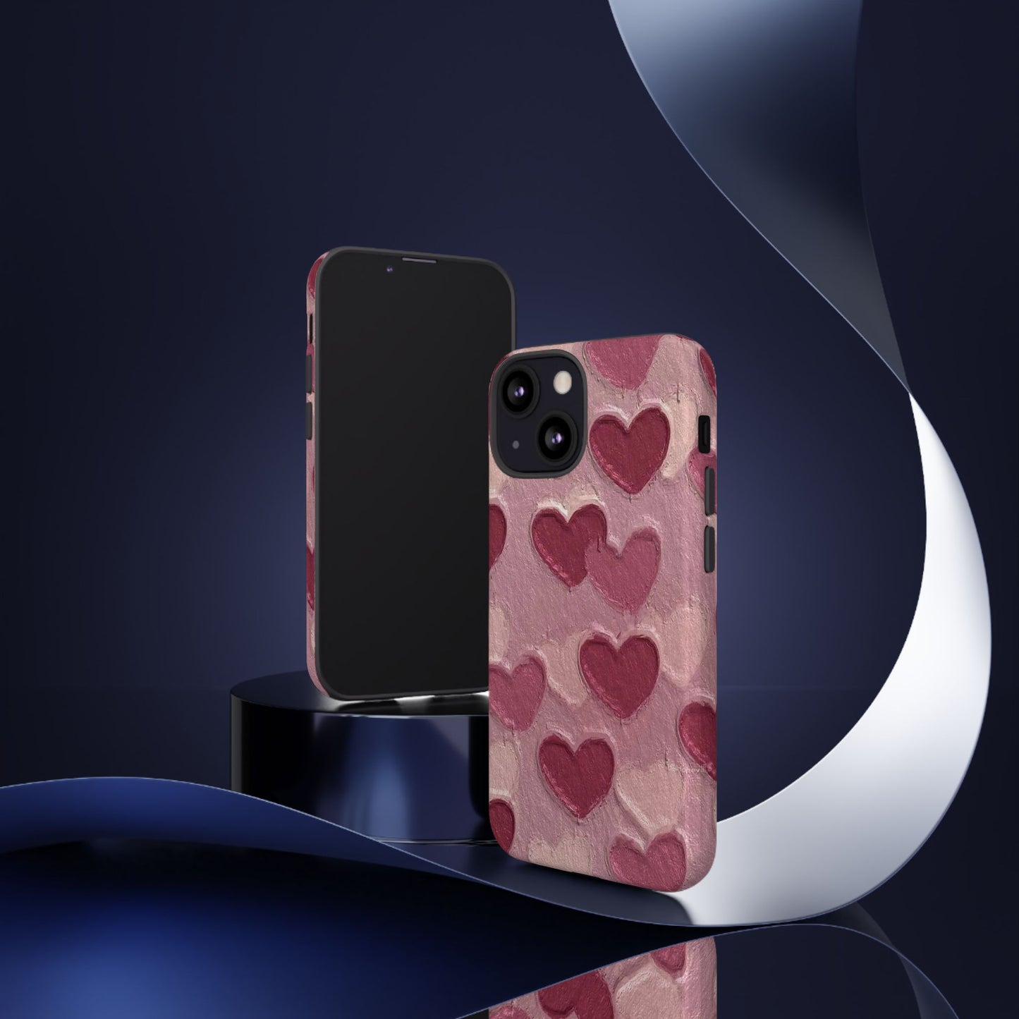 Pink Heart Chalk Wall Phone Case