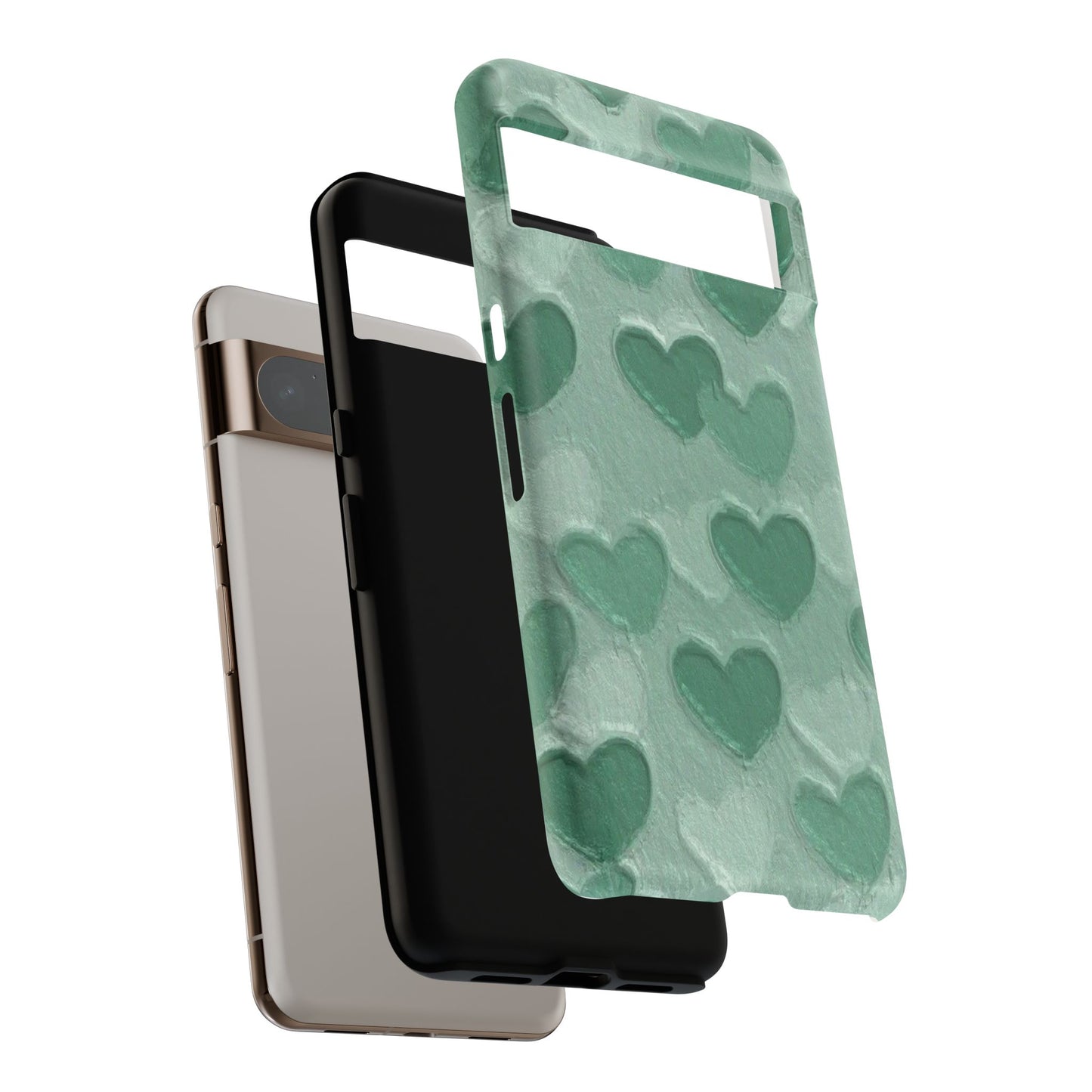 Green Heart Chalk Wall Phone Case