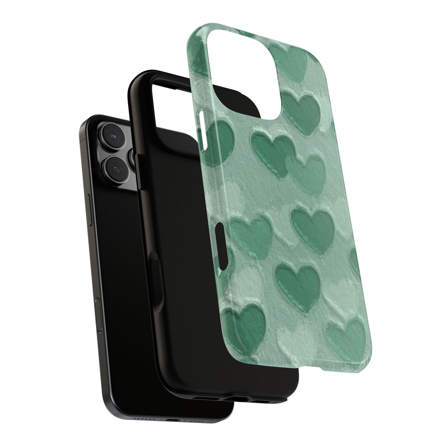 Green Heart Chalk Wall Phone Case