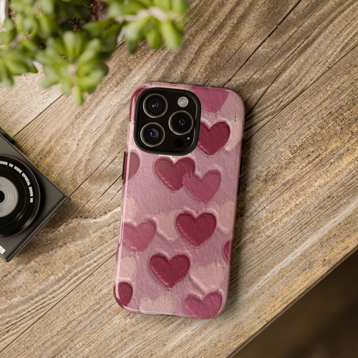 Pink Heart Chalk Wall Phone Case