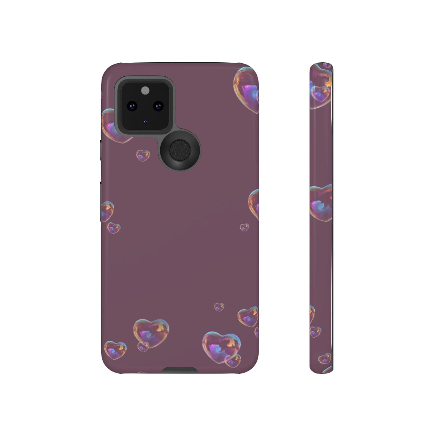 Purple Heart Bubbles Phone Case