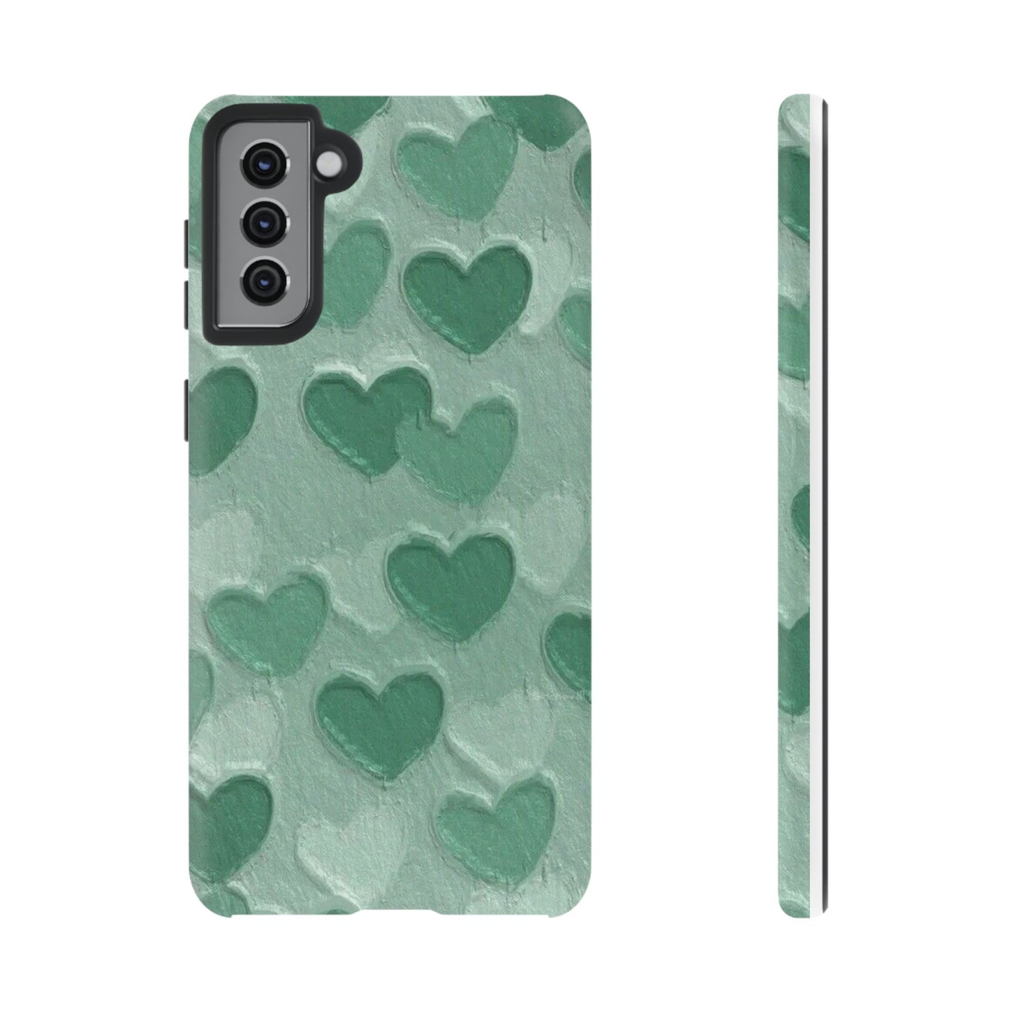 Green Heart Chalk Wall Phone Case