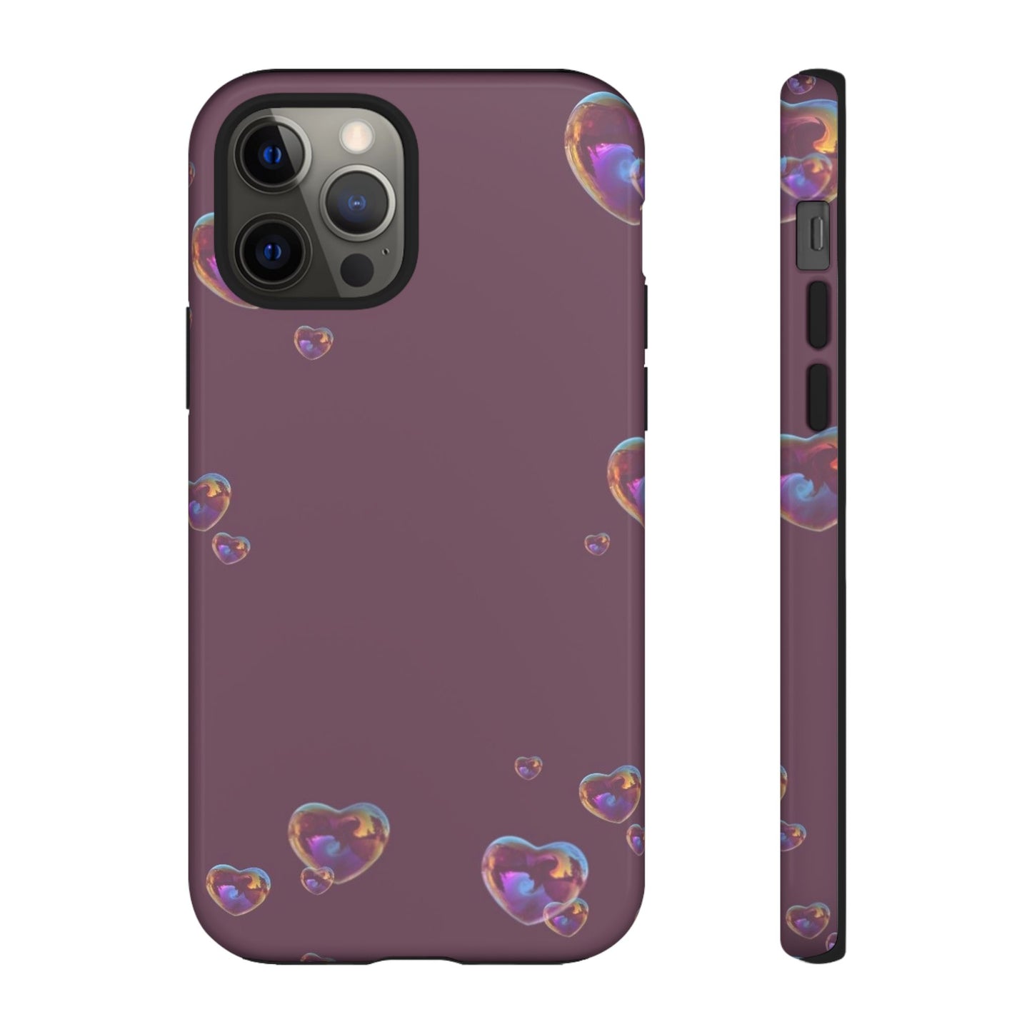 Purple Heart Bubbles Phone Case