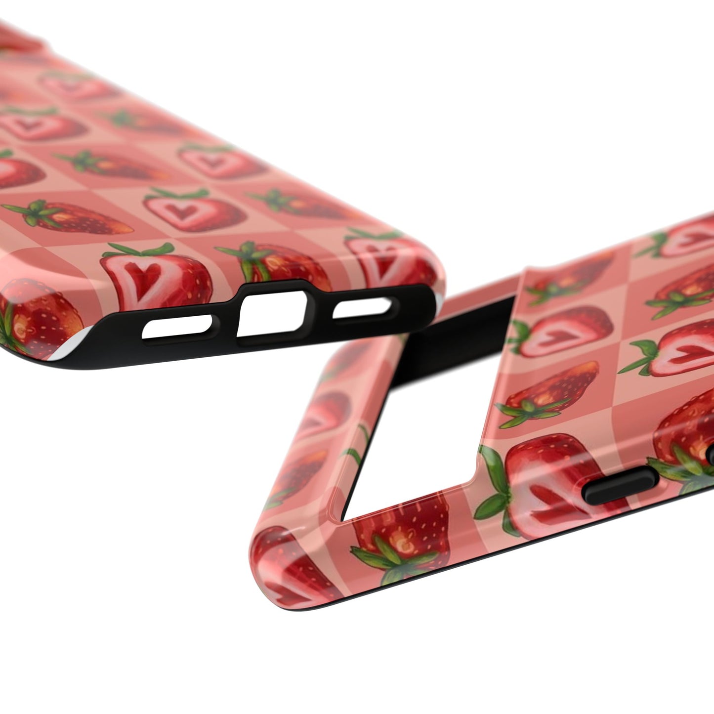 Strawberry Heart Checkers Phone Case