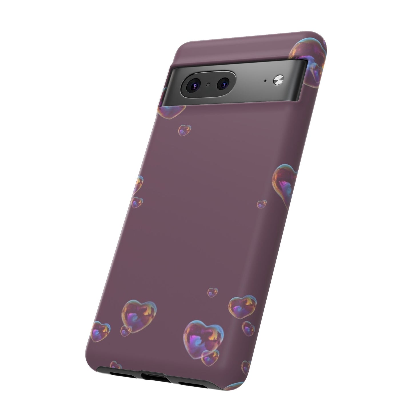 Purple Heart Bubbles Phone Case