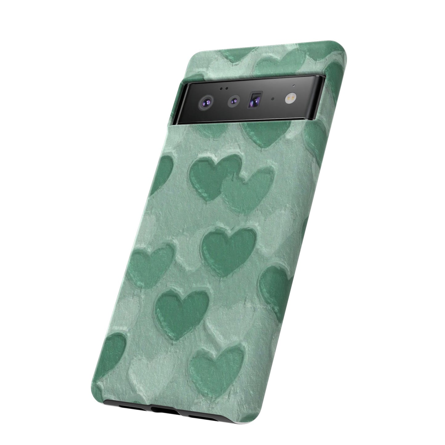 Green Heart Chalk Wall Phone Case