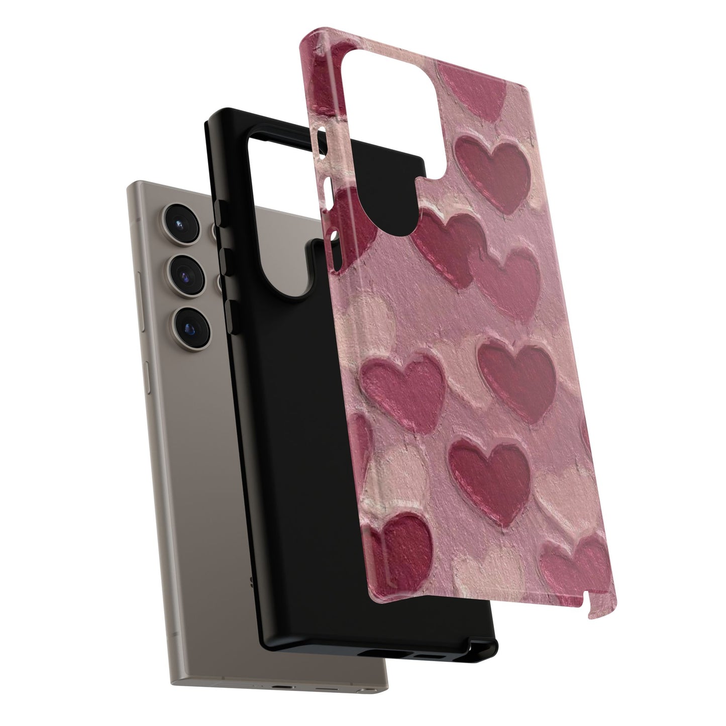 Pink Heart Chalk Wall Phone Case