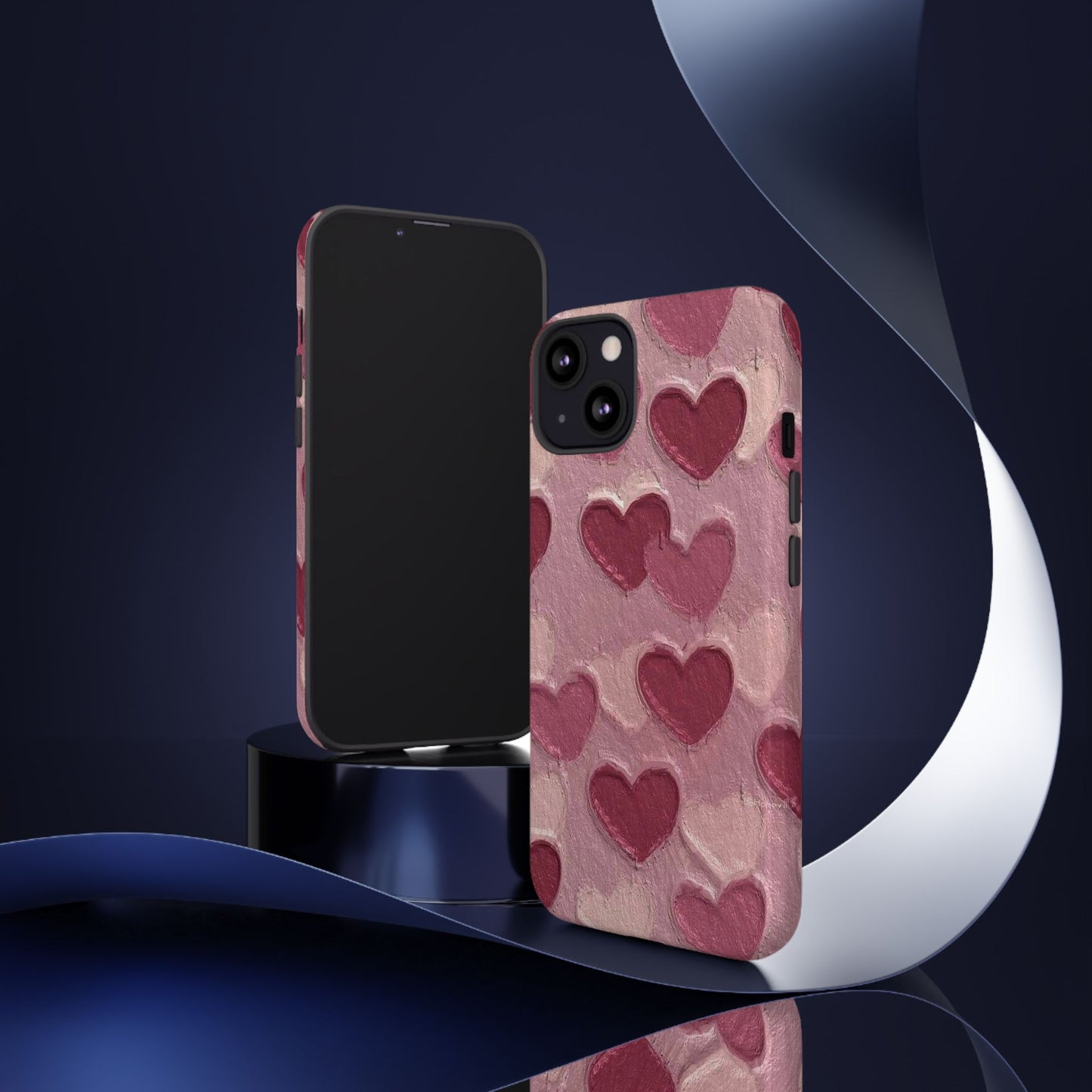 Pink Heart Chalk Wall Phone Case