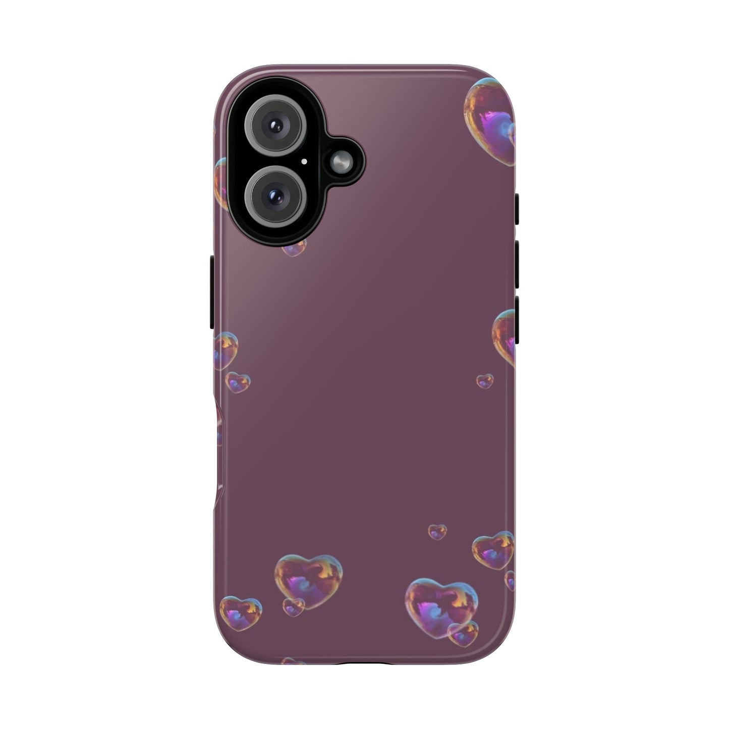 Purple Heart Bubbles Phone Case