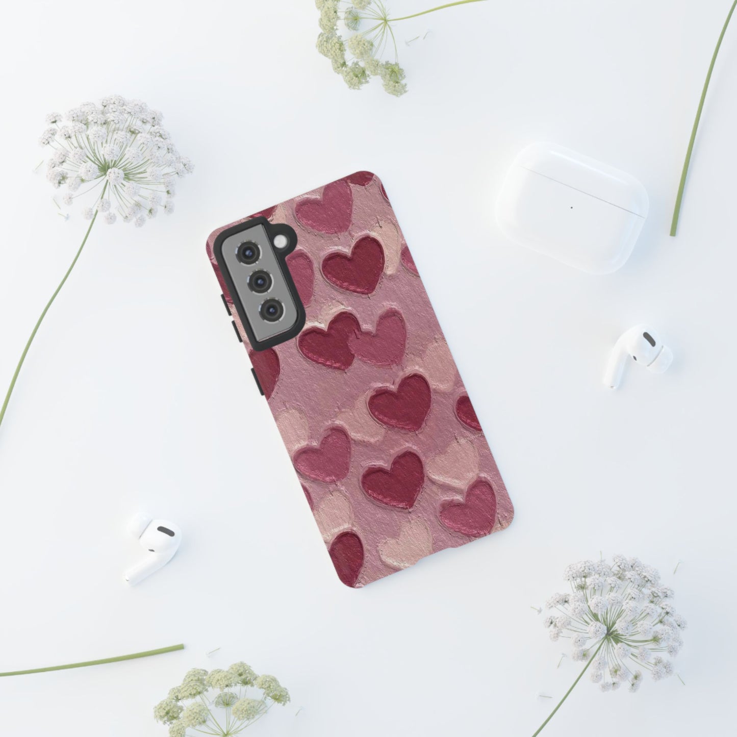 Pink Heart Chalk Wall Phone Case