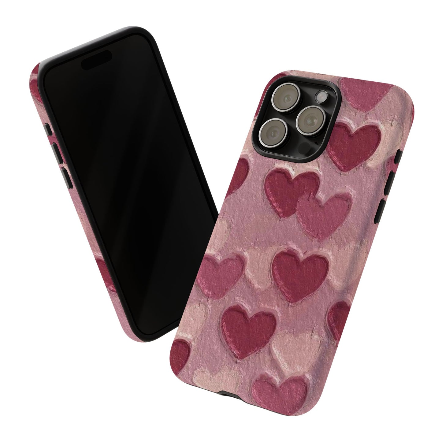 Pink Heart Chalk Wall Phone Case