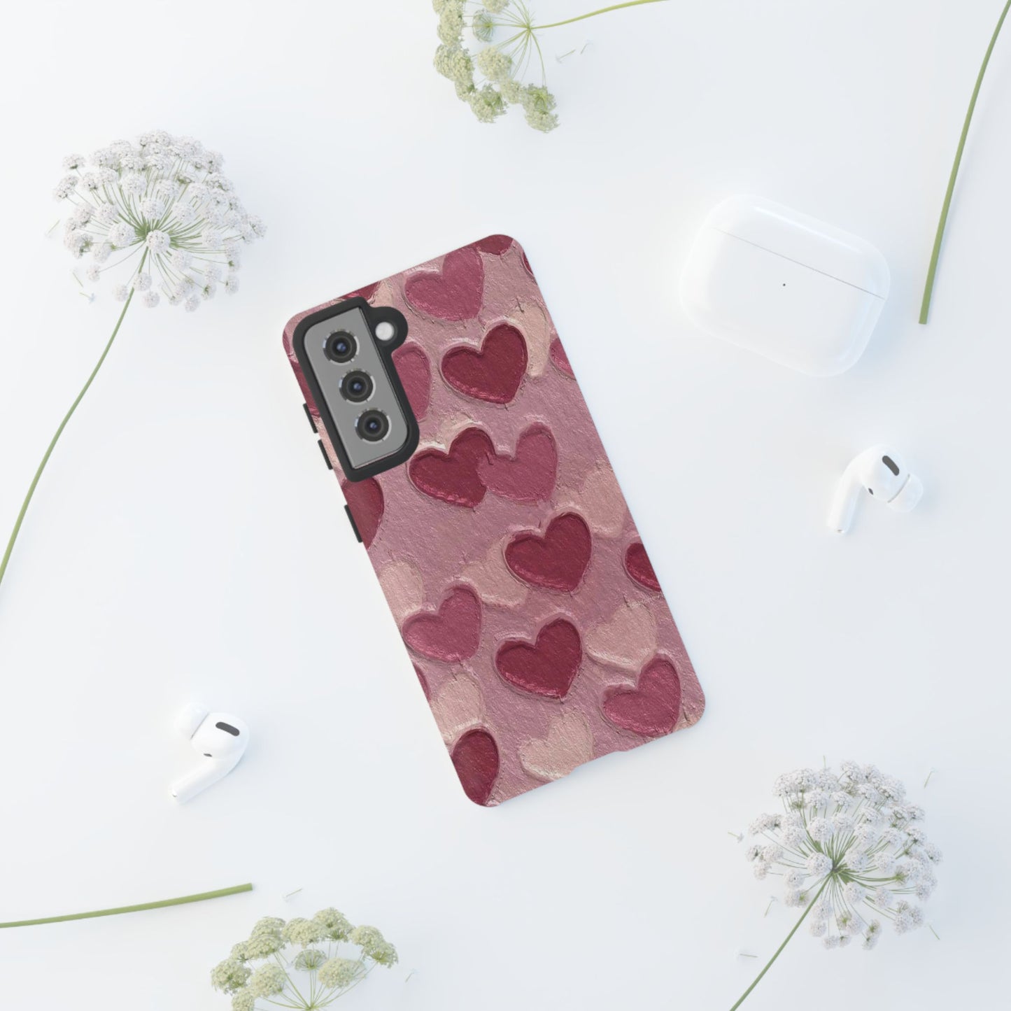 Pink Heart Chalk Wall Phone Case