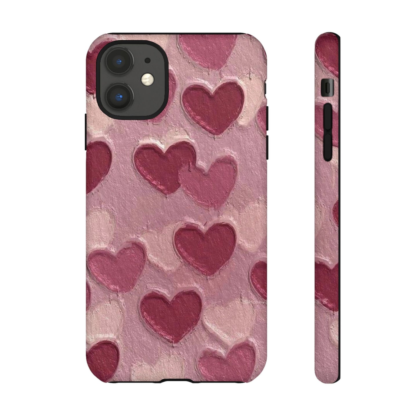 Pink Heart Chalk Wall Phone Case