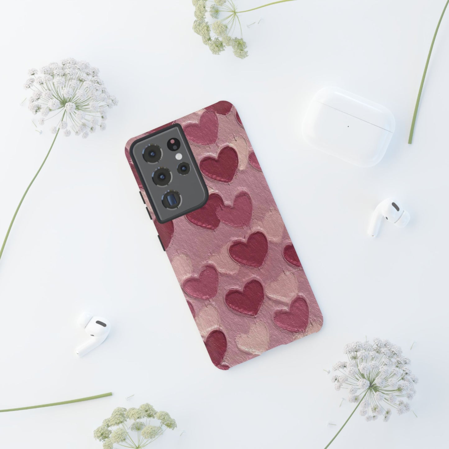 Pink Heart Chalk Wall Phone Case