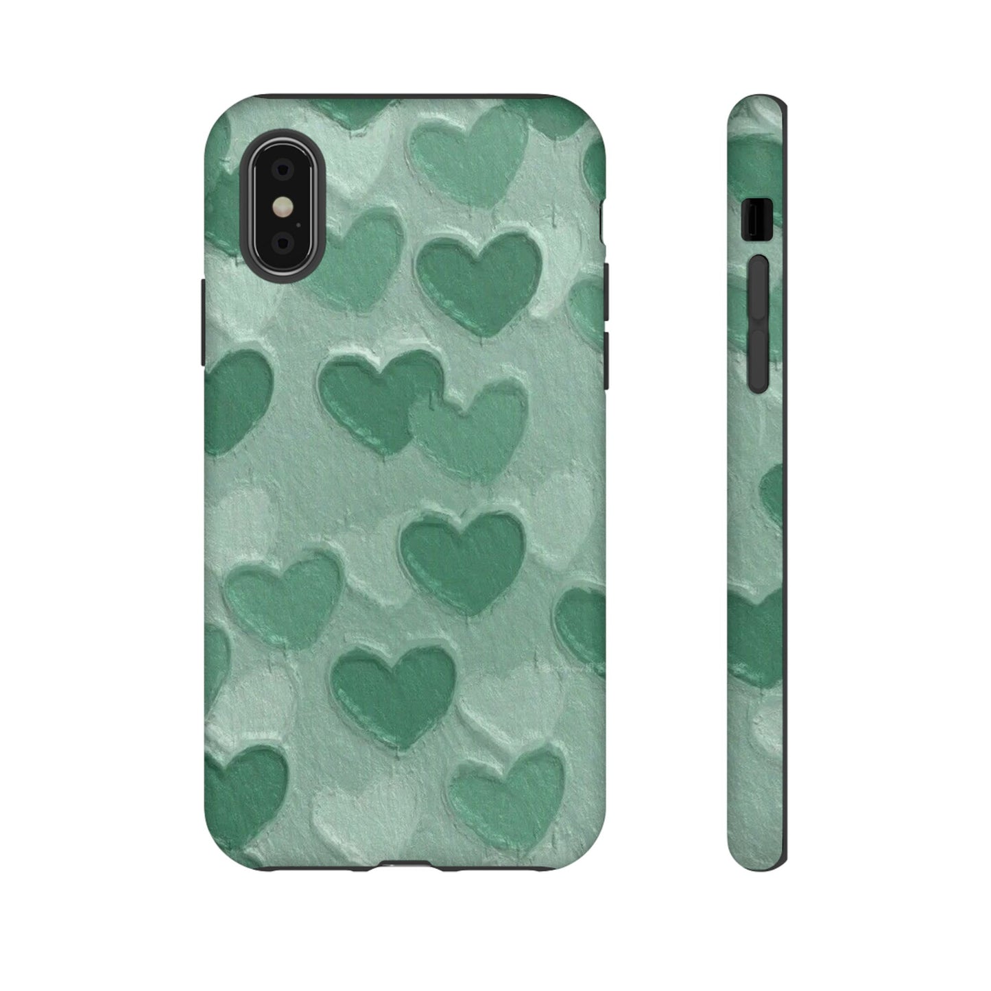 Green Heart Chalk Wall Phone Case