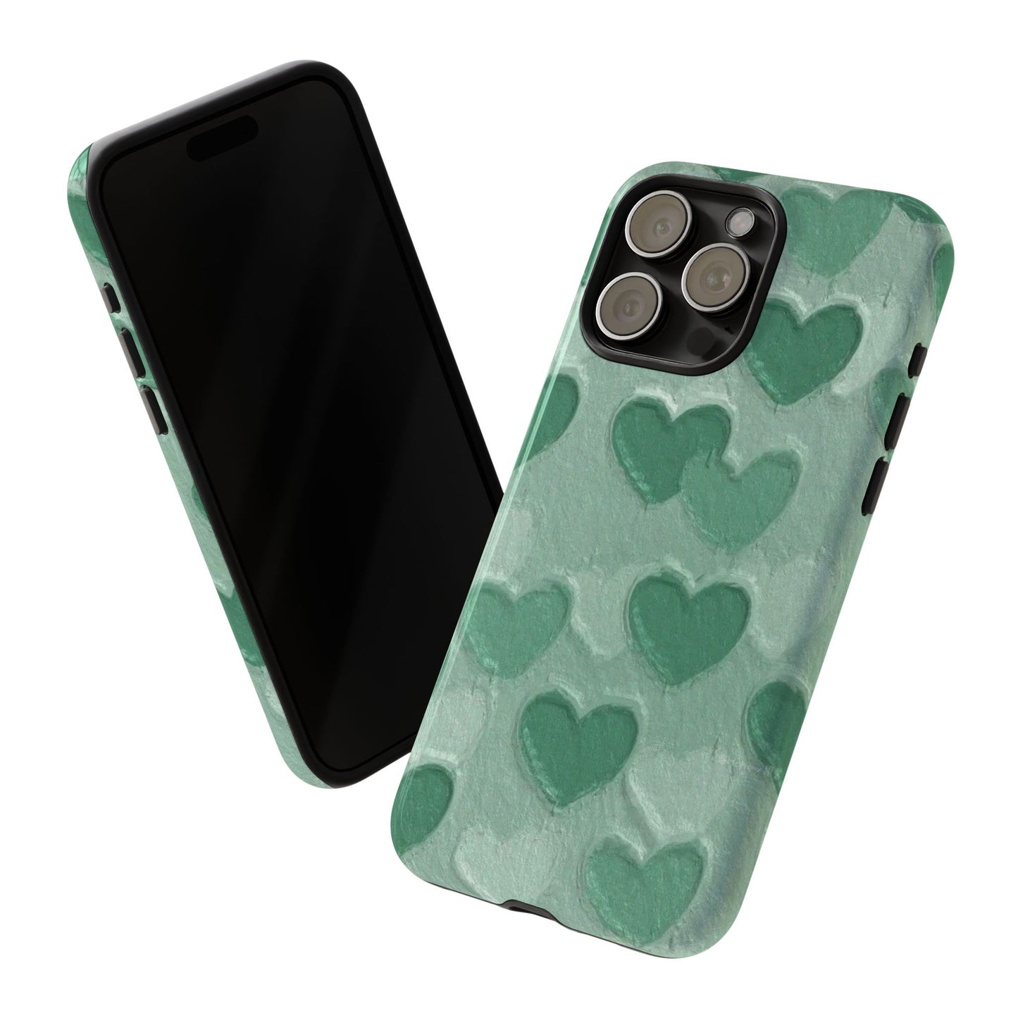 Green Heart Chalk Wall Phone Case