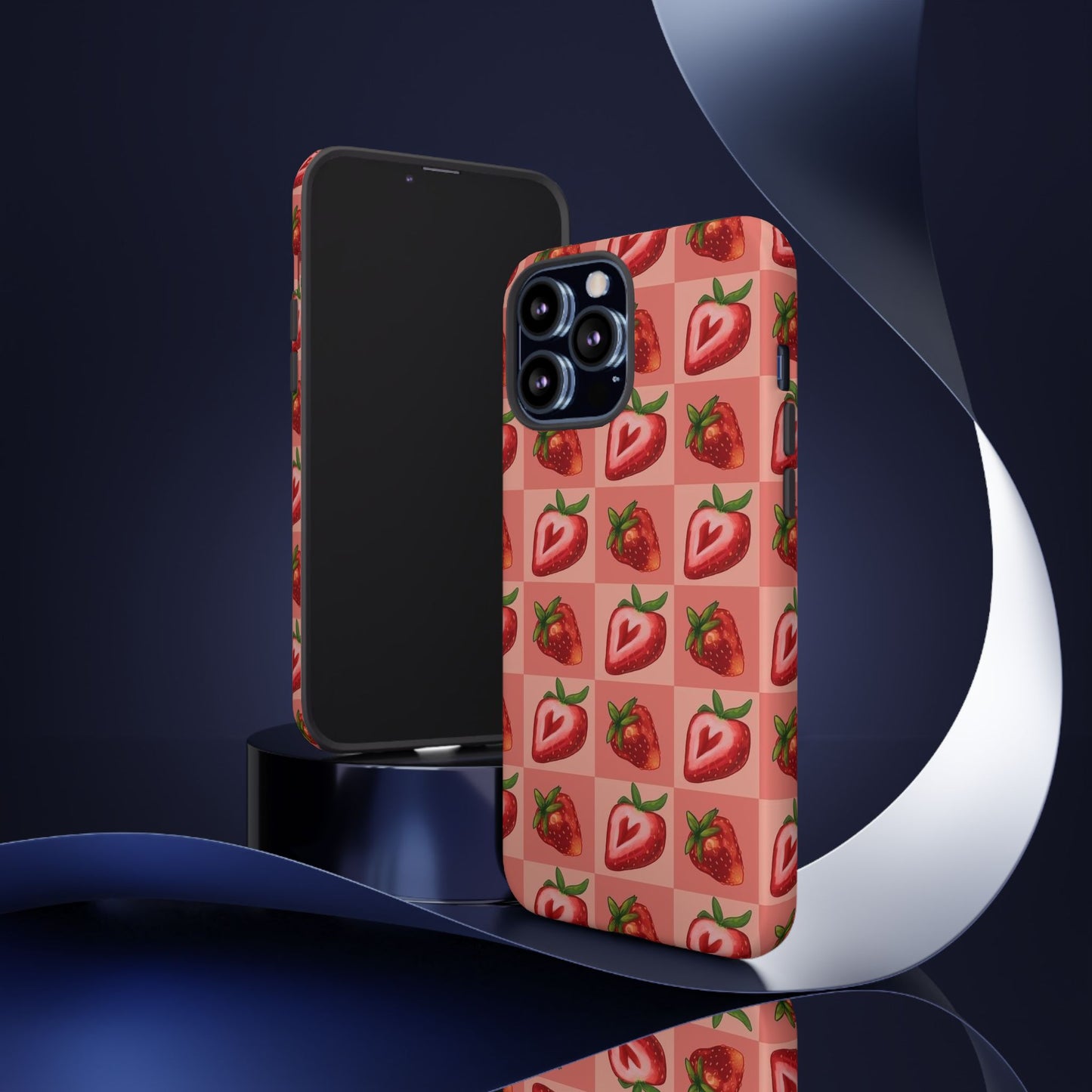 Strawberry Heart Checkers Phone Case