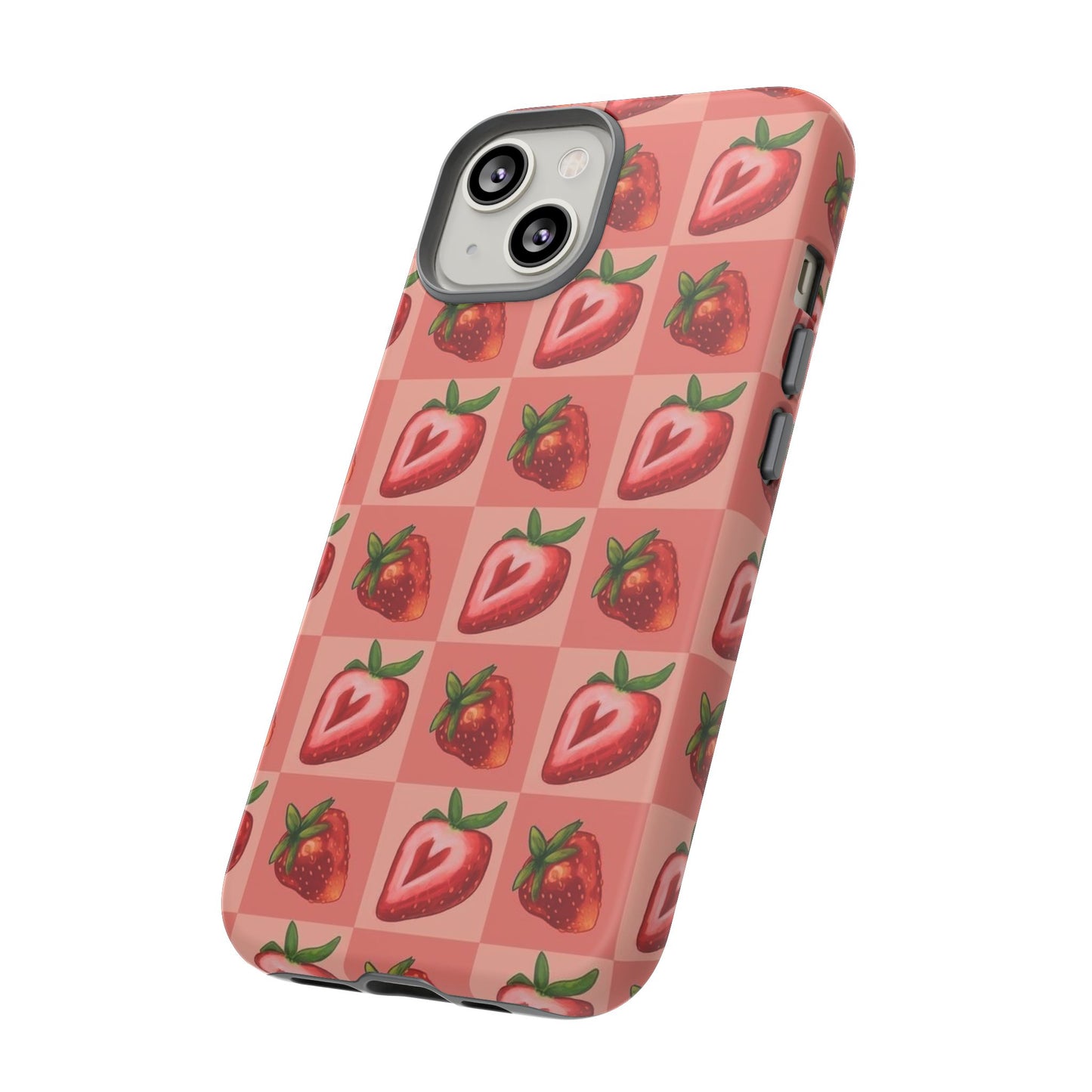 Strawberry Heart Checkers Phone Case