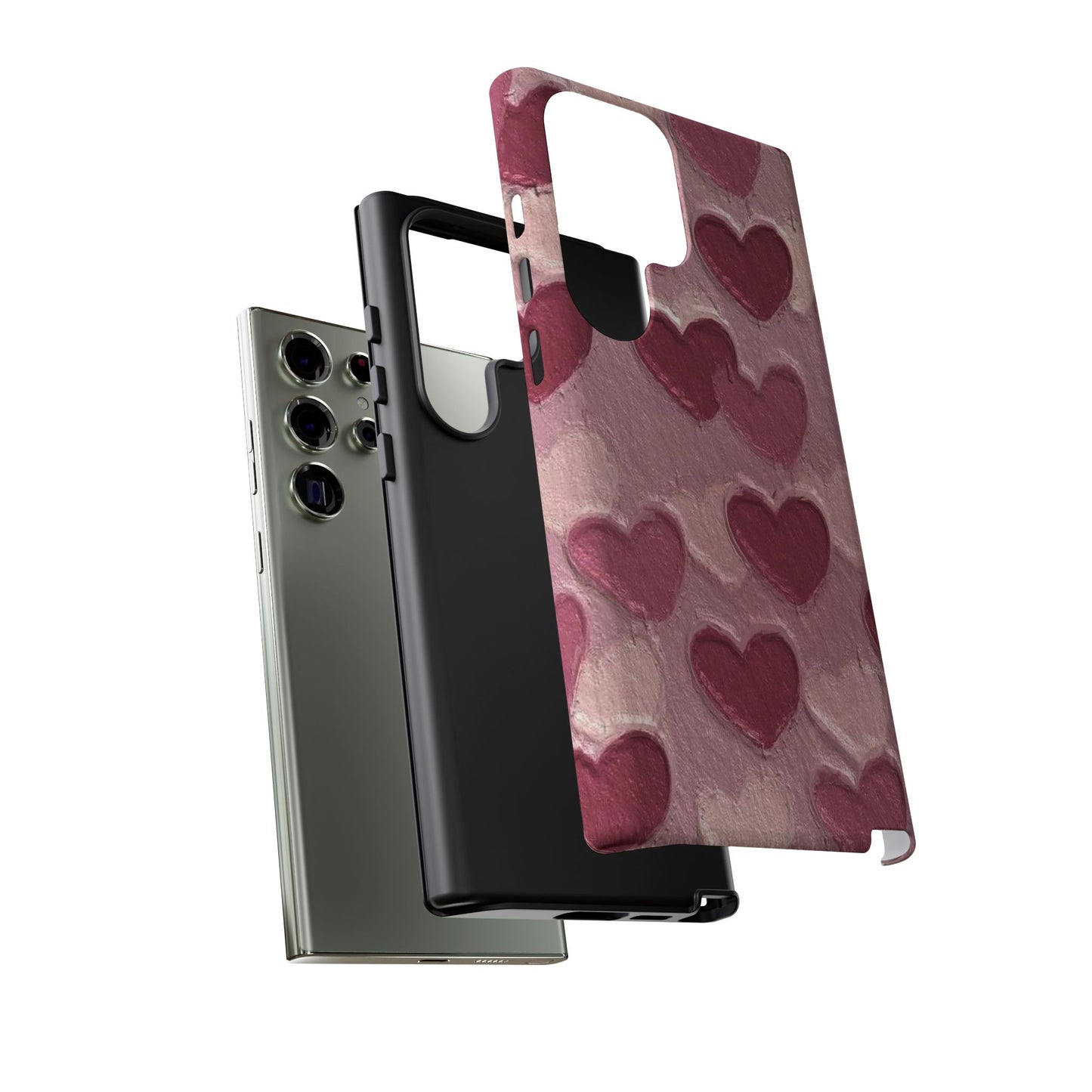 Pink Heart Chalk Wall Phone Case