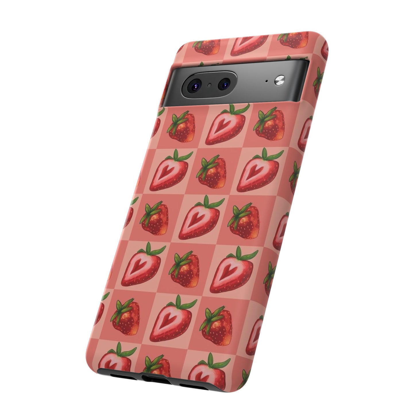 Strawberry Heart Checkers Phone Case