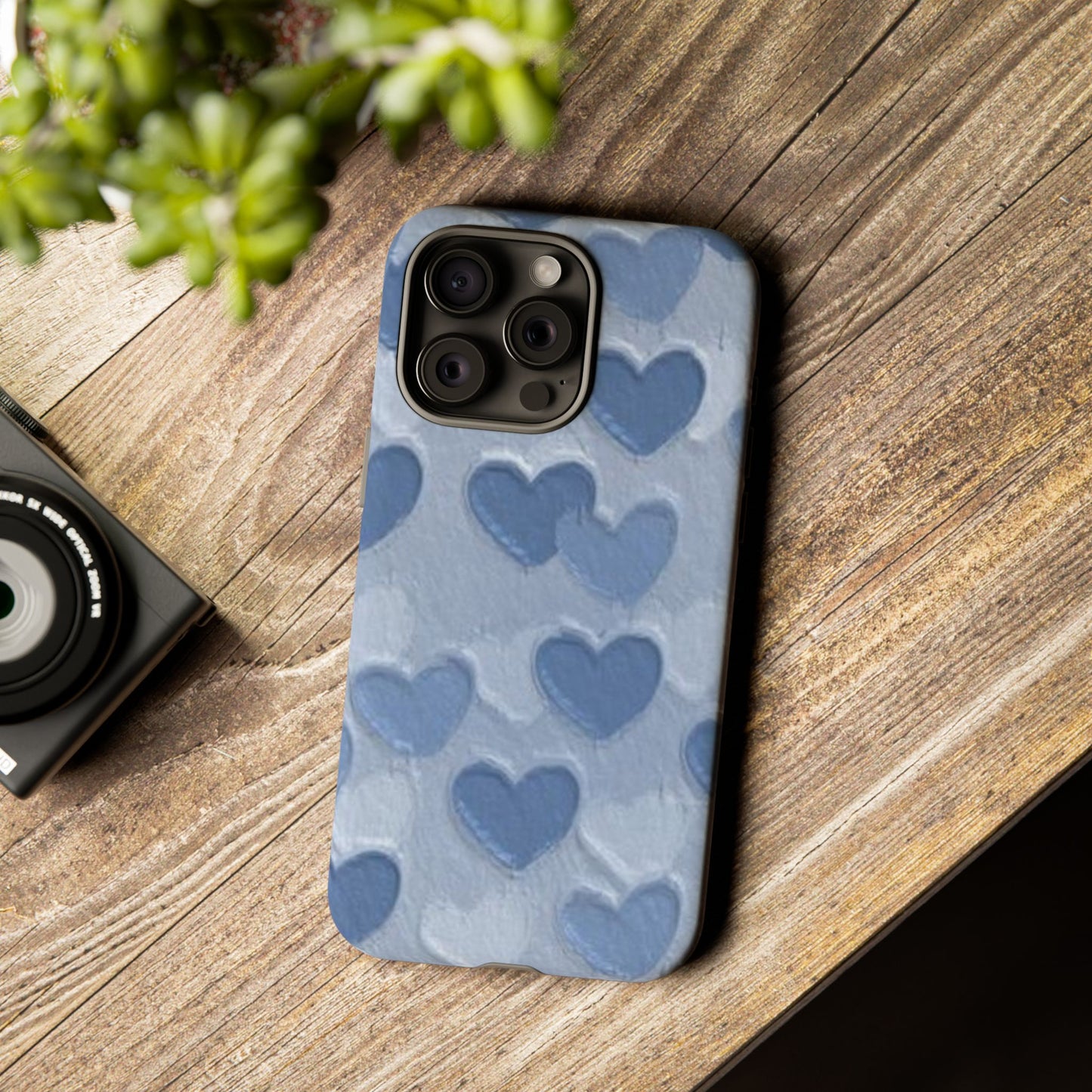 Blue Heart Chalk Wall Phone Case